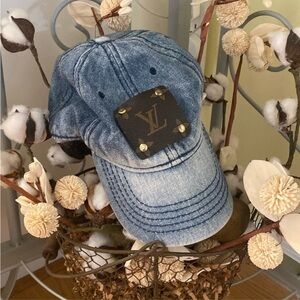 Louis Vuitton Logo on Blue Denim Hat